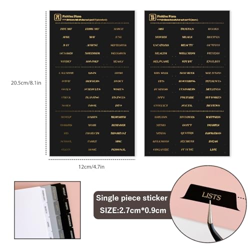 DY.2ten Black Binder Dividers for 6-Holes Ring Binder, 1/7 Cut Tabs, A5 Size, Sturdy Plastic Dividers with 7 Tabs for School Office Home, 2 Sets, 14 Dividers, 2 Tab Stickers. - Image 3