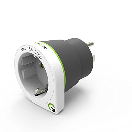 Q2 Power Q21200110 - Adaptador de Viaje de Europa al Estados Unidos, Color Blanco y Gris
