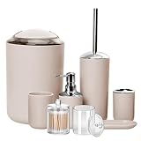 Juego de Baño Accesorios de 8 Piezas, Accesorios para Baño con Dispensador de Jabón, Jabonera, Portacepillos, Vaso para...