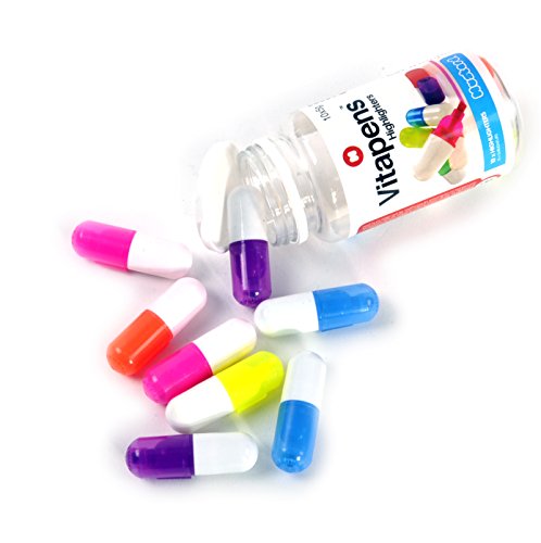 Vitapens Capsule Highlighters 10 in a Jar