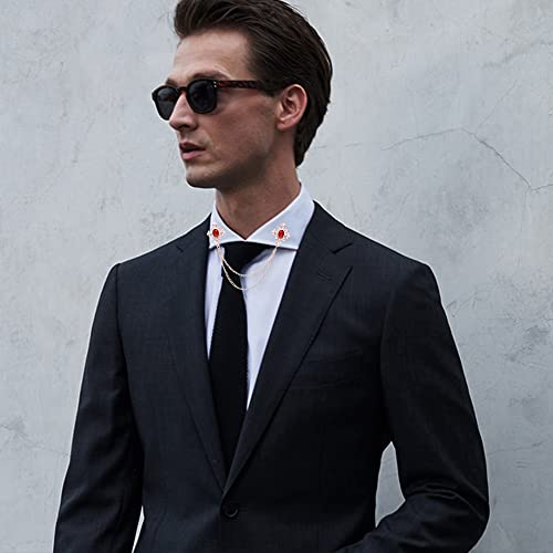 Image of Anmpab Cross Crystal Tassel Chain Brooch Gold Silver Tassel Collar Pins Broochs Rhinestone Lapel Pin for Men Women Suit Accessories