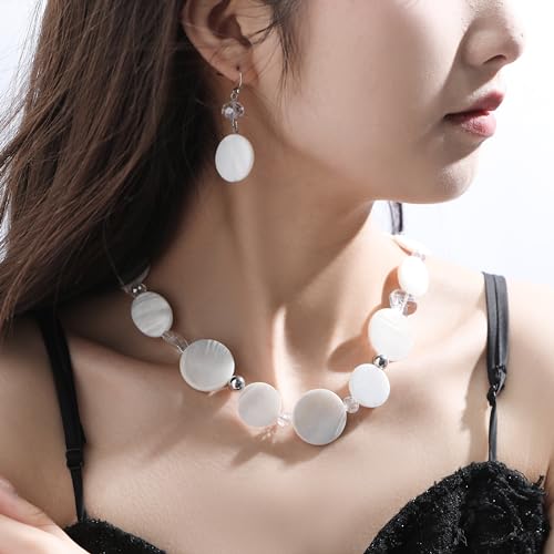 Jules D.Chunky Beads Necklace Colorful Shell Necklace Fashion Statement Necklace Set for Women Gifts2
