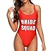 Dixperfect Womens Sexy One-Piece Swimsuit Letter Printed Bodysuit High Cut Legs Backless (XL, P6)