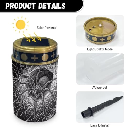 Image of Halloween Cemetery Solar Lights Flameless Candle | Waterproof Solar Powered Grave Lights, LED Flameless Candle for Prayer Grave Lights for Cemetery Decor, Outdoor Use