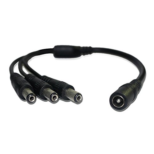 ESUMIC DC Power Female to Male Splitter Adatper Cable, Power Supply Splitter Cable for LED Strip Lights CCTV Camera (1TO3)
