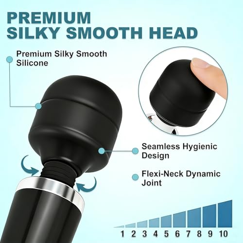 Image of Handheld Electric Back Massager, 10 Speed Wired Deep Tissue Vibrating Massager for Muscle Aches (Black)