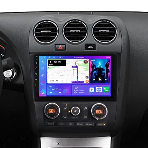 ASURE 4+64G Android 15 Car Stereo Radio for Nissan Altima 2007-2012 Auto A/C - 9" 1280x800 HD Touch Screen Head Unit with Wireless CarPlay & Android Auto, GPS, DSP, WiFi 6, SWC, Backup Camera by ASURE - Used condition - US$139.18