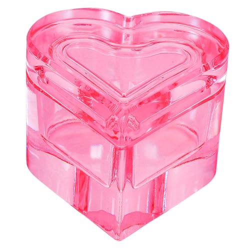 BELLIFFY Heart Nail Dish Acrylic Nail Supplies Portable Crystal Glass Nail Dish Cup for Diy