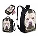 Howilath Pit Bull Dog Teenager Girls Backpack Canvas Rucksack School Book Bag with Pencil Case Lunchbox, 17 Inch Backpack for Kids Teen Girls School Student Bookbag Set