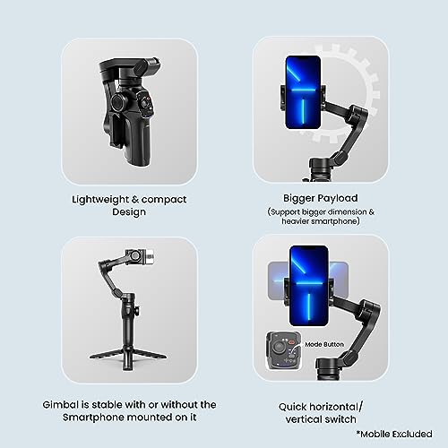 Image of Digitek (DSG-009F AI) 3 Axis Smartphone Gimbal with Wide Angle and AI Face Tracker - Telescopic Rods & External Microphone Support - Lightweight and Compatible with Smartphones
