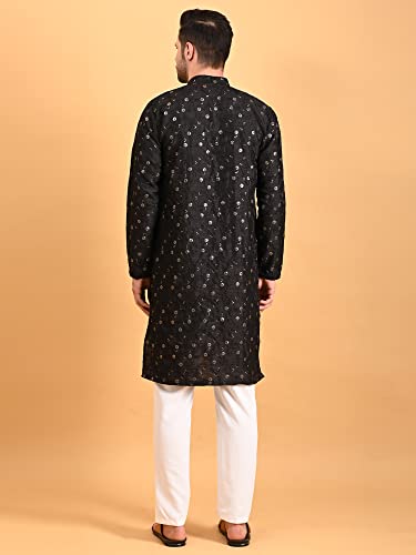 Image of Uri and MacKenzie Embroidery Silk Men's Kurta Pyjama Set