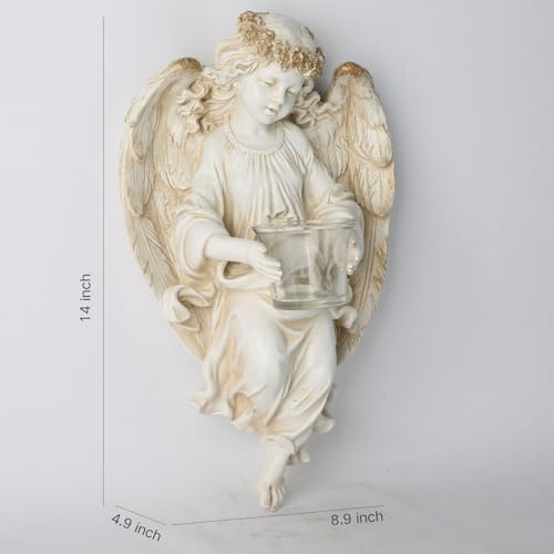 Bc Buildclassic Bc Home Decor Angel Candle Holder, Guardian Angel Statue For Wall,Angel Wall Sculpture, Cherub Wall Sconce For Tea Light thumb #2