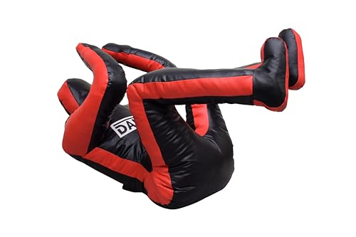 DALLX MMA Grappling Dummy for Wrestling Judo Karate BJJ JIU Jitsu Punching Vinly Dummies Mixed Martial Arts Police Training Self Defense – UNFILLED (Black Red, 170 CM) - Thumbnail 3
