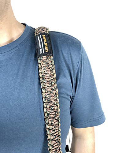 Sunya Paracord Compound Bow Sling With V2 Upgraded Magnetic Connection System. Lightweight Hands Free Shoulder Carrying Sling For Bow Hunting, Field Archery And 3D (Waterfowl Camo) #TOP7