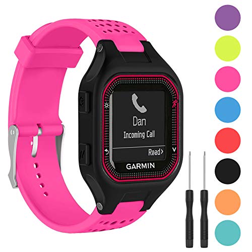 Watbro Bands Compatible with Garmin Forerunner 25 GPS Running Smart Watch, Soft Silicone