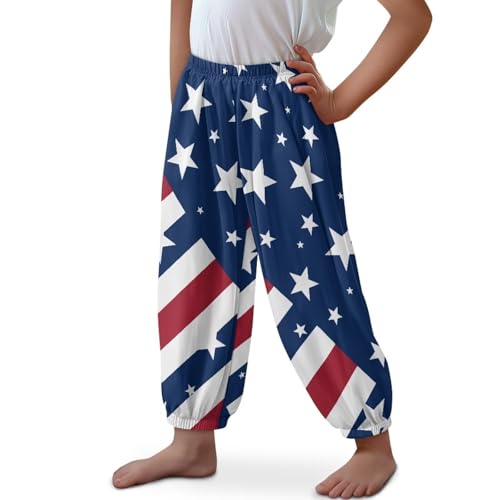 Boys Girls Baggy Harem Pants, Lightweight Wide-Leg Flares Pants Hip Hop Dance Yoga Pants Size M to XL2