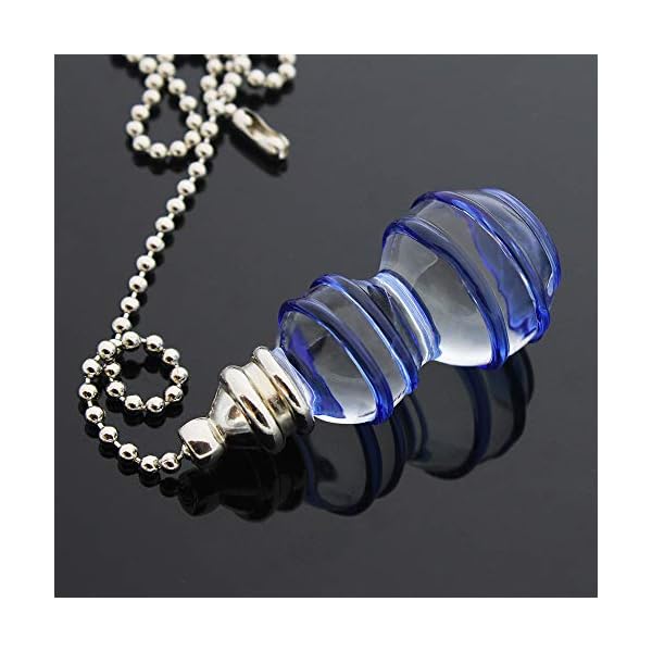 LumenTY 2 Sets bathroom light cord pulls light pull weight handle Light Pull Chain Extension with Ball Chain 1 Metre Length/Connectors for Bathroom Toilet Bedroom -Gourd Shaped Crystal Lamp Pull - Image 3