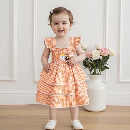 Toddler Baby Girl Halloween Outfit Pumpkin Ghost Flying Sleeve A Line Dress for Party Cute Girls Christmas Dress3