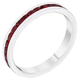 Kate Bissett Stylish Birthstone Crystal Stackables Garnet -January Size 7