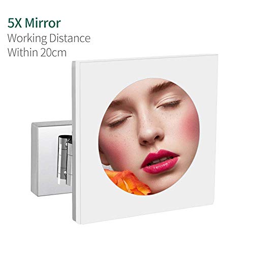 Miroir de maquillage mural avec extension fluide et bras extensible en laiton