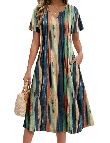 Zeagoo Summer Dresses for Women 2026 Casual Short Sleeve Floral