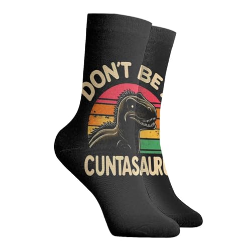 Don't Be a Cuntasaurus Running Socks Ventilating Comfort Cool Crew Socks for Unisex, Painting2