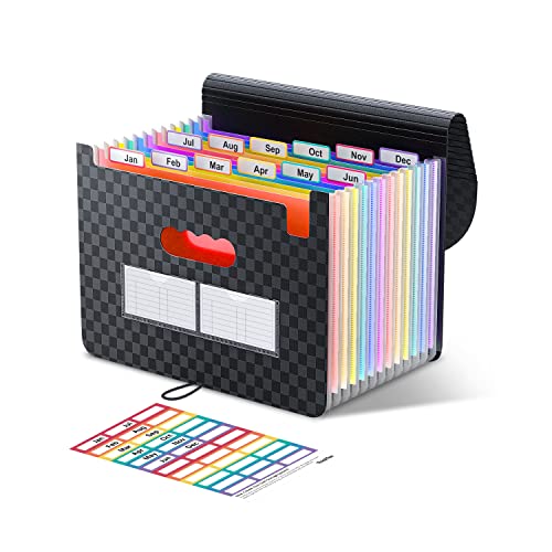 ThinkTex Accordion File Organizer, 12 - Pocket Expanding File Folders