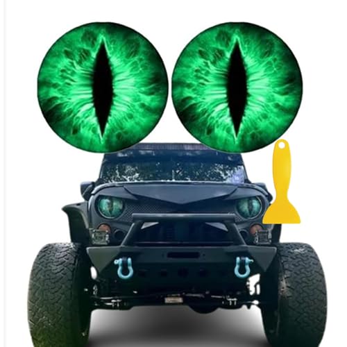 Image of Beast Eyes Headlight Decals Pair, Eyes Decal for Jeep Headlights, Round Headlight Decal,3D Stereo Eyes Headlight Decal Stickers, Funny Decals for Truck Car Body Window Bumper Decoration (#05)