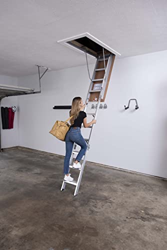 Lite Aluminum Attic Ladder W/ Aluminum Frame, 375 Lbs Capacity, 22 1/2” X 54", Type Iaa, Alp2210 #TOP5