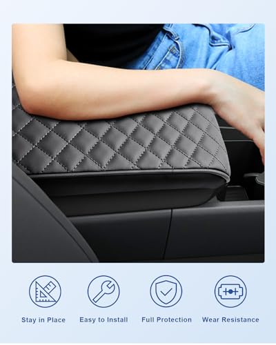 Image of CDEFG for 2024 2025 2026 Hyundai Santa Fe Center Console Cover | for 2024-2026 Hyundai Santa Fe MX5 Accessories Armrest Cover 2025 Santa Fe Middle Console Pad (Require Armrest Lid Removal)