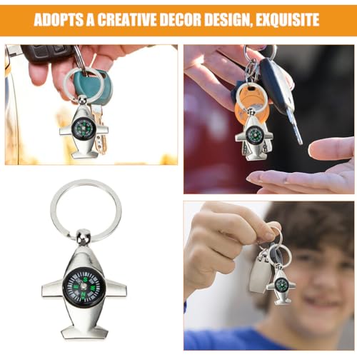 BESPORTBLE 4 piezas llavero brújula compacto portátil miniatura 3