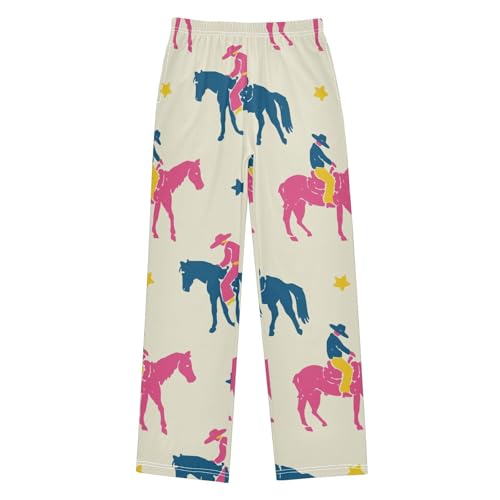 Cowboy Horse Boys Pants Boys Athletic Pants Long Pant for Boywith Pockets Wide-Leg Size 6-14Y