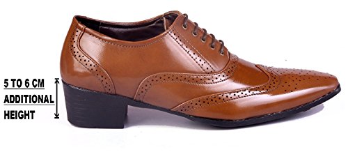 Image of BXXY TAN Height Increasing British Full Brogue Shoes for Men