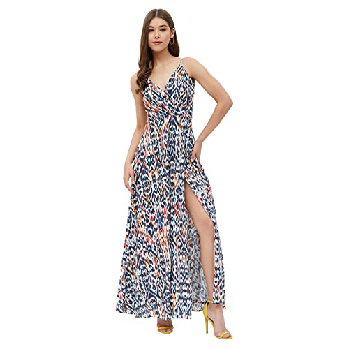 Image of Harpa Women's Rayon Modern Maxi Casual Dress (GR6387A- Multi Extra Large) Multicolour