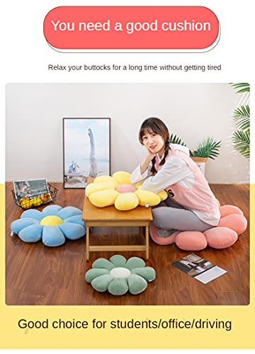 Flower-Shaped Throw Pillow Floor Cushion Office Sedentary Tatami Car Butt Cushion (Green, 40Cm) #TOP5