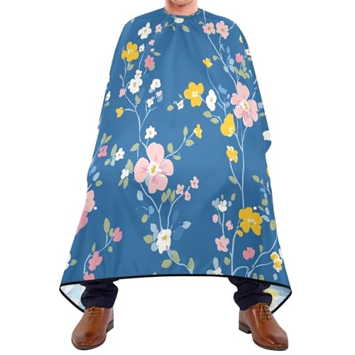 Kigai Colorful Flowers Hair Cutting Cape for Men & Women Waterproof Barber Cape Professional Hairdressing Salon Styling Apron with Adjustable Closure Snap