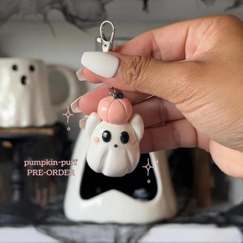 2 Inch Cute Ghost Pumpkin Key Ring Halloween Bag Charm for Party Favor - image 7