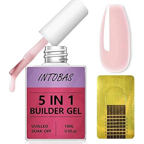 INTOBAS 5 en 1 Kit de Builder Gel Uñas Constructor Cover
