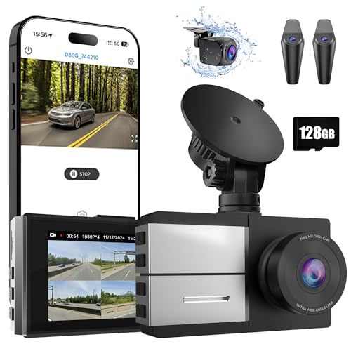 Sprleaf 4-Channel Dash Cam, 360° Dashcam with Front and Rear ...