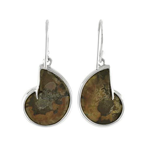 Starborn Ammonite with Turquoise Inlay Earrings in Sterling Silver - Image 4