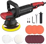Buffer Polisher, 1200W Dual Action Polisher and Random Orbit Car Buffer Polisher Waxer with 6 Variable Speed, Orbital Sander Machine Soft Start 150MM Base Detachable U-Handle