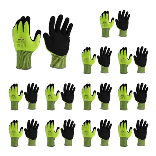 Malta Dynamics Safety Protective Work Gloves, Cut Level 5, OSHA/A...