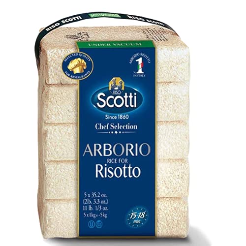 Riso Scotti Italian Arborio Risotto Rice | 1 Kilogram | 2.2 Pound | Pack of 5