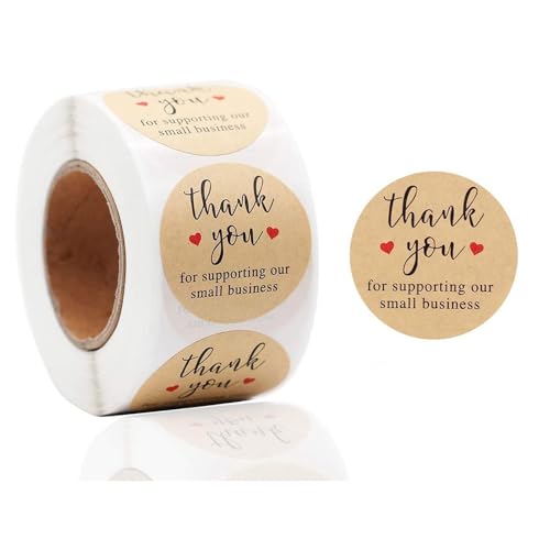 Image of Alokik Enterprise 2000 Pcs Thank You for Supporting My Small Business Watercolor Stickers,Round Thank You Adhesive Sticker for Wedding Supplies Packing Sticker Gift Wrap (4 x Decorative Sticker Roll)