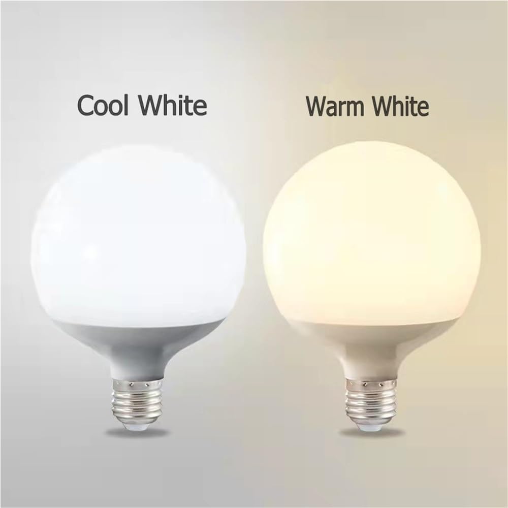 RZL Iluminación, Paquete de 5 Bombillas LED esféricas con Rosca E27 de 10 W/15 W/18 W, G80/G95/G120 mm, for Espejos Delanteros(3000K,G80 10W)
