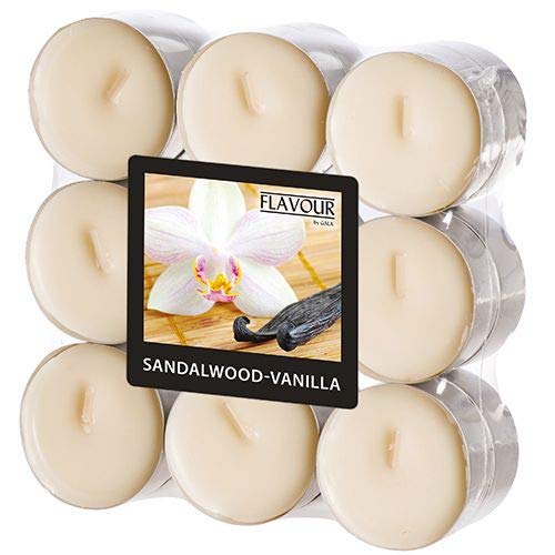 Gala "Flavour by GALA" Duftlichte Ø 37,5 mm, 16,6 mm elfenbein - Sandalwood-Vanilla 96910 Teelichte Duftkerzen, 180 Stück