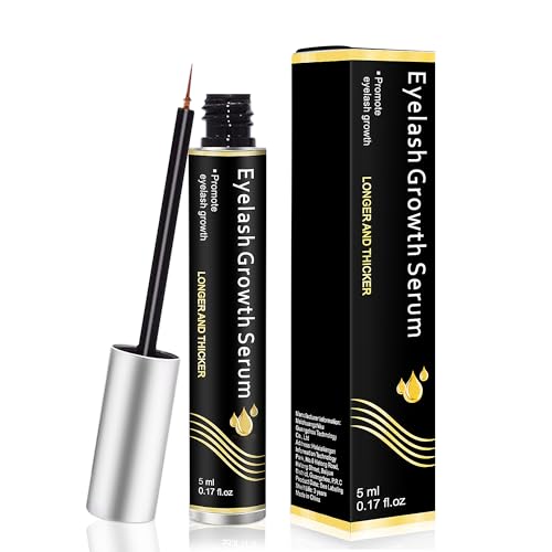Suero de Pestañas Crecimiento Intenso, Fortalecedor y Alargador Para Pestañas y Cejas, Crea Pestañas Para el Crecimiento de pestañas Gruesas y Largas - 5ml