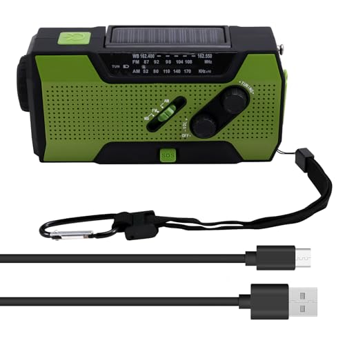 Radio solaire de survie AM/FM avec batterie portable 5000 mAh et alerte SOS