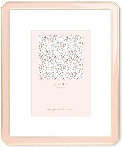RICHFOCUS 8x10 Enamel Picture Frame with HD-Tempered Glass, Displ...