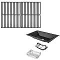 Uniflasy Cast Iron Cooking Grid and Grease Tray for Weber Spirit 200 Series with Side Control Panel, Spirit E 200 & 210, Spirit S 200 & 210, Spirit 500, Genesis Silver A, Replacement Parts for Weber